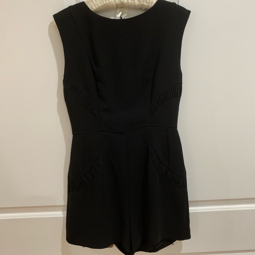 Reiss Theresa Pleat Detail Playsuit, Black